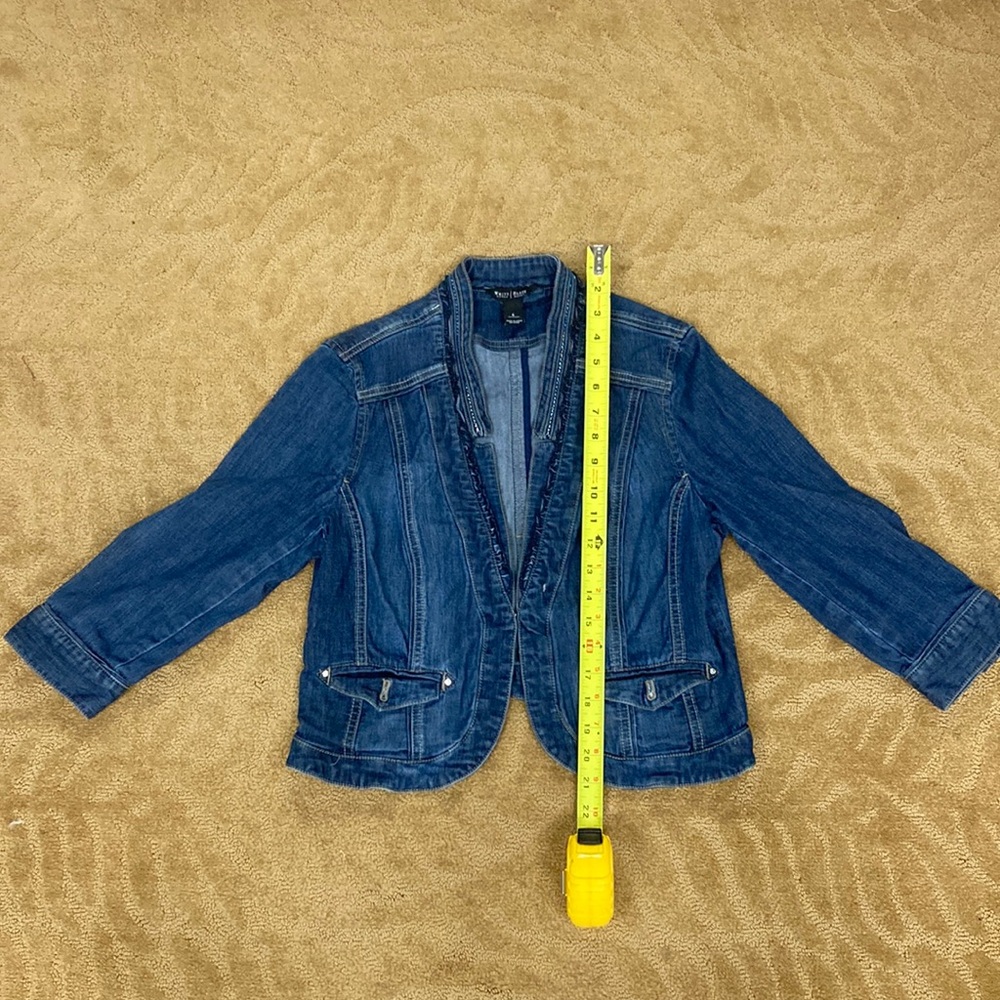 White House Black Market crop stretch jean jacket.